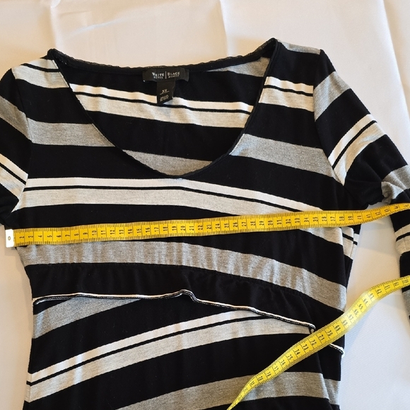 White House Black Market Black and White Striped Top Quarter Sleeve - Picture 12 of 12